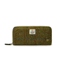 Islander Harris Tweed Herringbone Purse, Chestnut