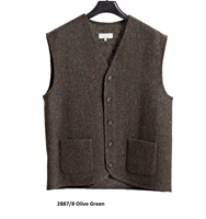 Jimmy Hourihan Mens Waistcoat in Donegal Tweed, Olive Green