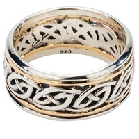 Keith Jack Isla Sterling Silver and 10K Gold Celtic Band (3)