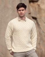 Aran Crafts Kildare Merino Wool Unisex Sweater, Natural (2)