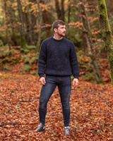Rossan Knitwear Rib Crew sweater, Black Flecked (2)