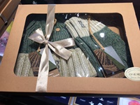 Patrick Francis Sustainable Hat and Glove Gift Set Cream and Green Melange - Gift Boxed