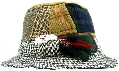 Hanna Hat Tweed Patchwork Walking Hat at eIrish