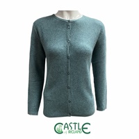 Castle Knitwear Ladies Round Neck Wool Cashmere Lumber Cardigan, Loch Levin (3)