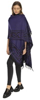 Jimmy Hourihan Celtic Motif Fringed Shawl, Purple / Black (2)