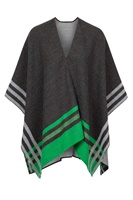 Jimmy Hourihan Shawl, Charcoal/Kelly Green