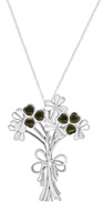 Connemara Marble Sterling Silver Shamrock Bouquet Pendant