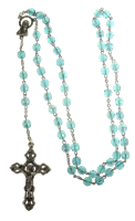 Light Blue Rosary Beads Boxed