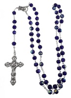 Dark Blue Rosary Beads Boxed