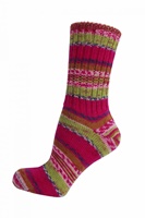 Grange Craft Ladies Fair Isle Socks, Pink Rose