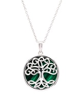 Sterling Silver Tree of Life with Malachite Pendant