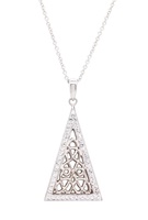 Sterling Silver White Crystals Celtic Triangle Necklace