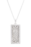 Sterling Silver White Crystals Celtic Ingot Necklace