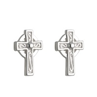 Sterling Silver Celtic Cross Stud Earrings