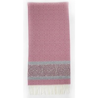 Calzeat Celtic Border Jacquard Scarf, Ice Pink