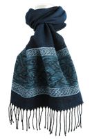 Calzeat Celtic Dogs Jacquard Scarf, Atlantic