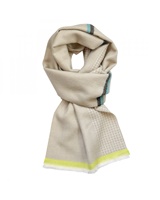 Patrick Francis Ireland Herringbone Woven Scarf, Beige