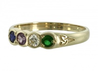 14K Gold 4 Stone Family Colors Ring