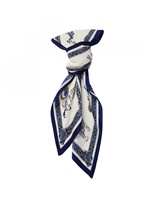 Book Of Kells Crinkle Signature Scarf, Navy/Blue/Beige