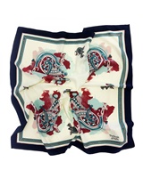 Book Of Kells Celtic Poly Square Scarf, Cream/Navy