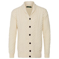 Woodford Aran Irish Cardigan Sweater, Natural (4)