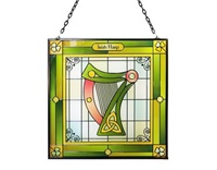 Celtic Reflections Irish Harp 16 cm Square Glass Panel