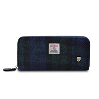 Islander Herringbone Long Rectangular Purse, Black Watch Tartan