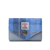 Islander Harris Tweed Tartan Small Clasp Purse, Blue Tartan