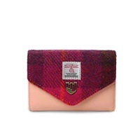 Islander Harris Tweed Tartan Small Clasp Purse, Fuchsia