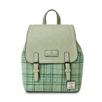 Islander Harris Tweed Tartan Jura Backpack, Mint Tartan