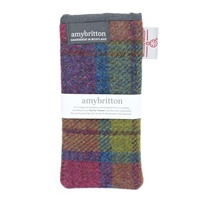 Highland Range Harris Tweed Regular Glasses Case, Multi Purple