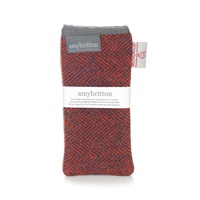 Sunset Harris Tweed Regular Glasses Case, Red