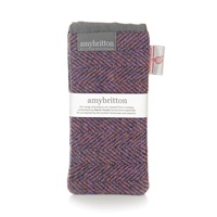 Sunset Harris Tweed Regular Glasses Case, Pink