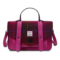 Islander Large Satchel Bag with HARRIS TWEED - Fuchsia Tartan (4)