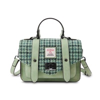 Islander Mini Satchel Bag with HARRIS TWEED - Green Dogtooth (3)