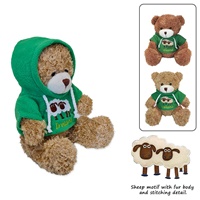 Small Plush Teddy In Green Ireland Hoodie