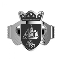 Ladies Family Coat of Arms Claddagh Ring