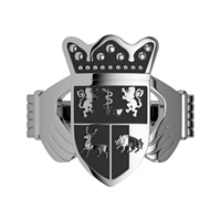 Mens Family Coat of Arms Claddagh Ring