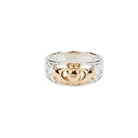 Claddagh Celtic Ring Silver and Solid Gold