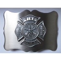 GM Belt Antique Silver Finish Fire Department Buckle (2)