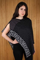 Irish Linen, Cotton and Silk Wallace Shawl, Charcoal