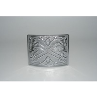 GM Belt Chrome Finish Saltire Buckle