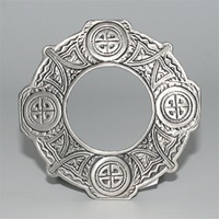 GM Belt Antique Silver Finish Classic Plaid Brooch (2)