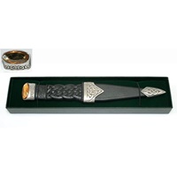 GM Belt Chrome Finish Sgian Dubh Dress with Topaz Stone Top (3)