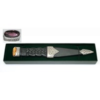 GM Belt Chrome Finish Sgian Dubh Dress with Amethyst Stone Top (2)