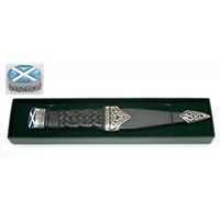 GM Belt Chrome Finish Sgian Dubh Dress with Saltire Top (2)