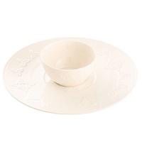 Belleek Classic Trinity Knot Chip and Dip Set