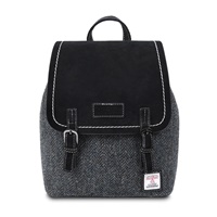 Islander Jura Backpack with HARRIS TWEED - Black Suede Edition