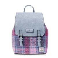 Islander Jura Backpack with HARRIS TWEED - Pink and Blue Tartan