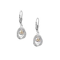 Keith Jack Celtic Cradle of Life Earrings Sterling Silver and Gold Leverback (2)